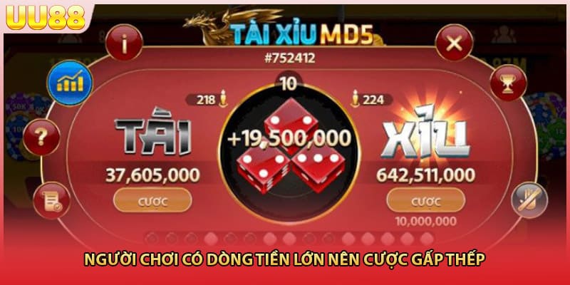 Người chơi có dòng tiền lớn nên cược gấp thếp